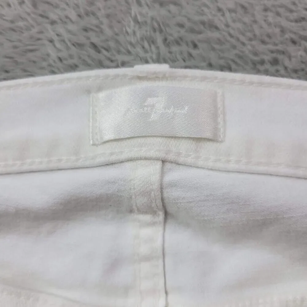 7 For All Mankind Jeans Women 32x32 White Original Bootcut Wide Baggy Y2K Skater - Picture 11 of 16